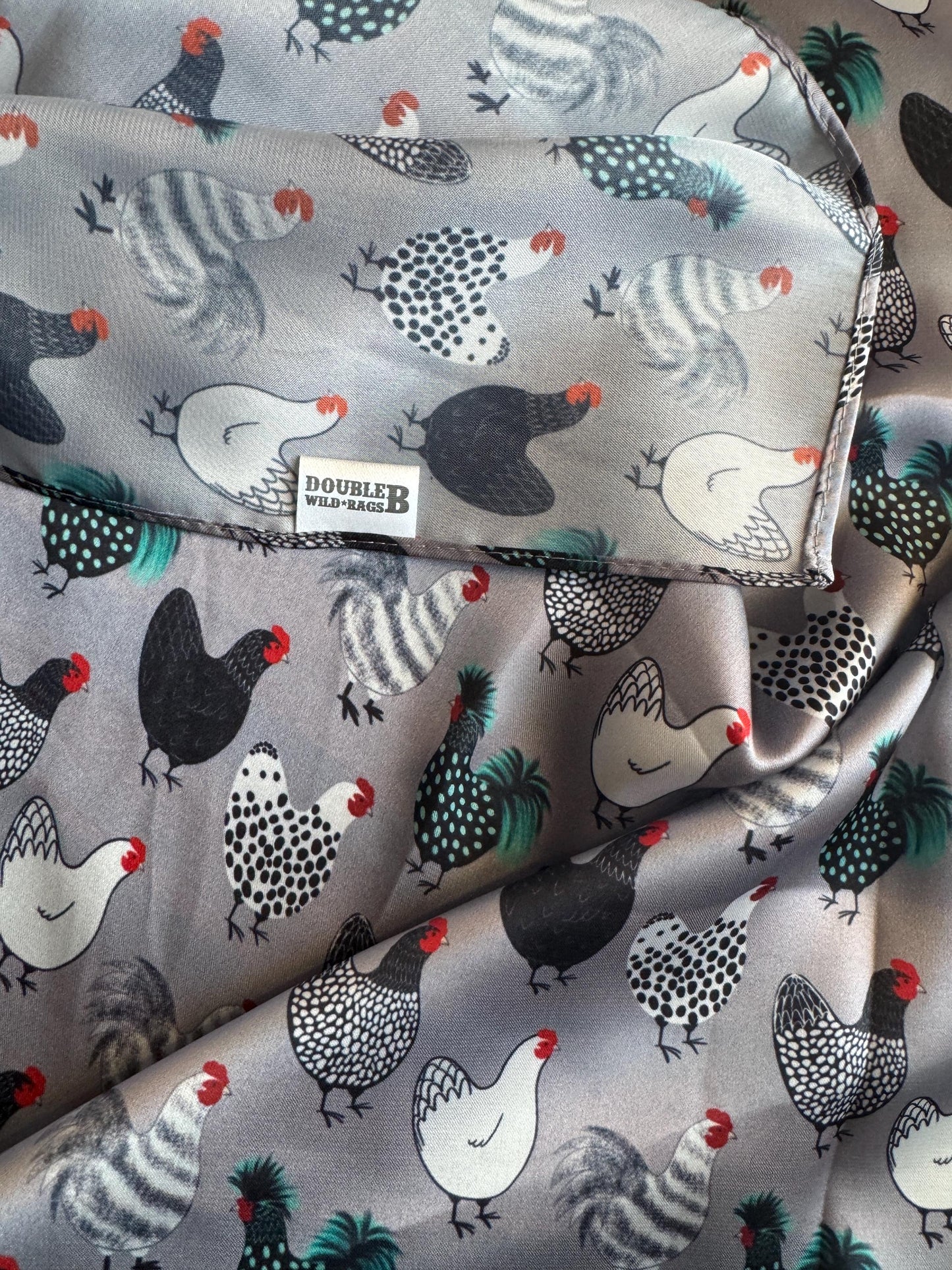 Wild Rag Grey Bold Chickens Western Cowboy Neck Scarf Bandana by Double B Wild Rags