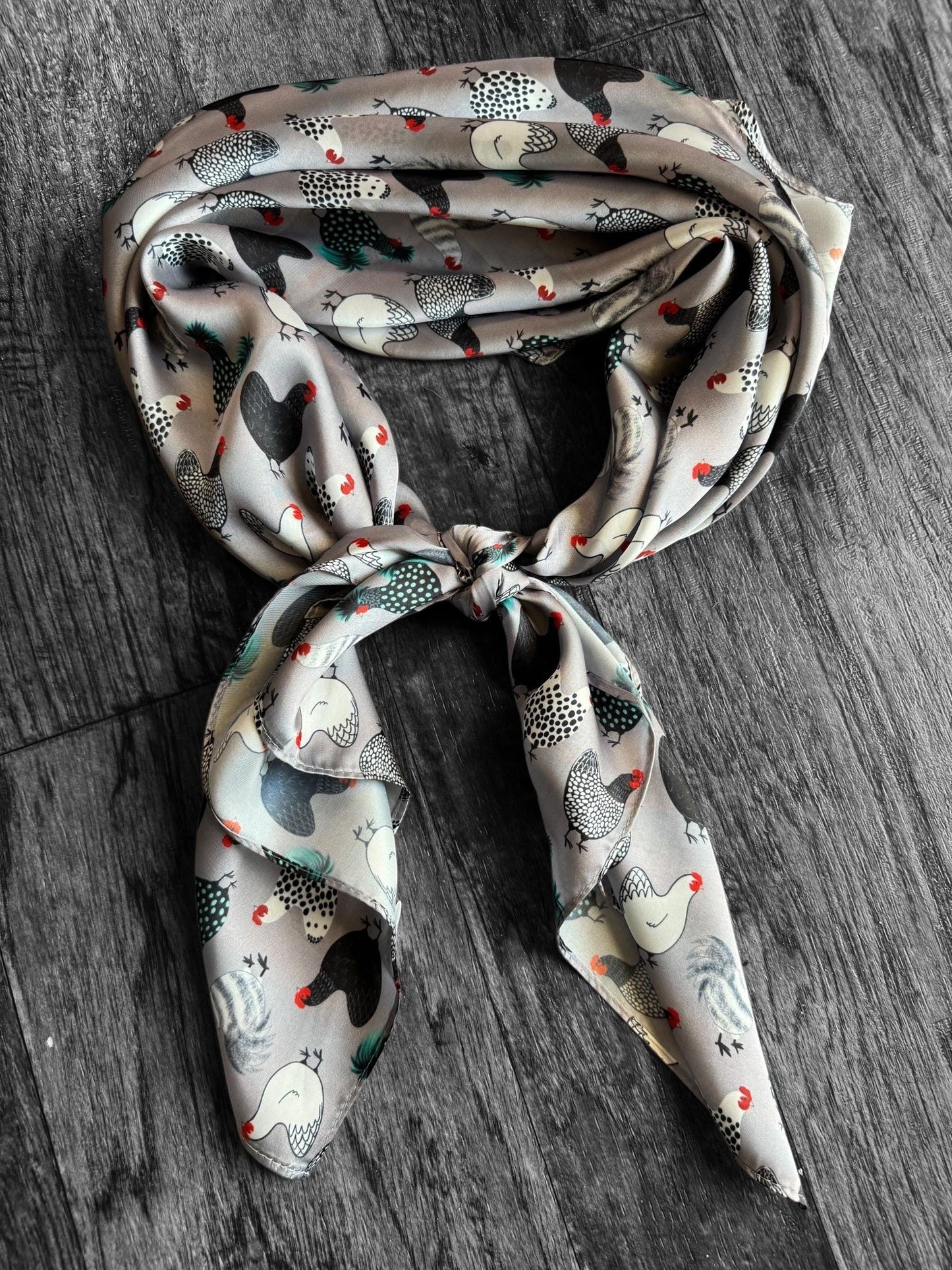Wild Rag Grey Bold Chickens Western Cowboy Neck Scarf Bandana by Double B Wild Rags
