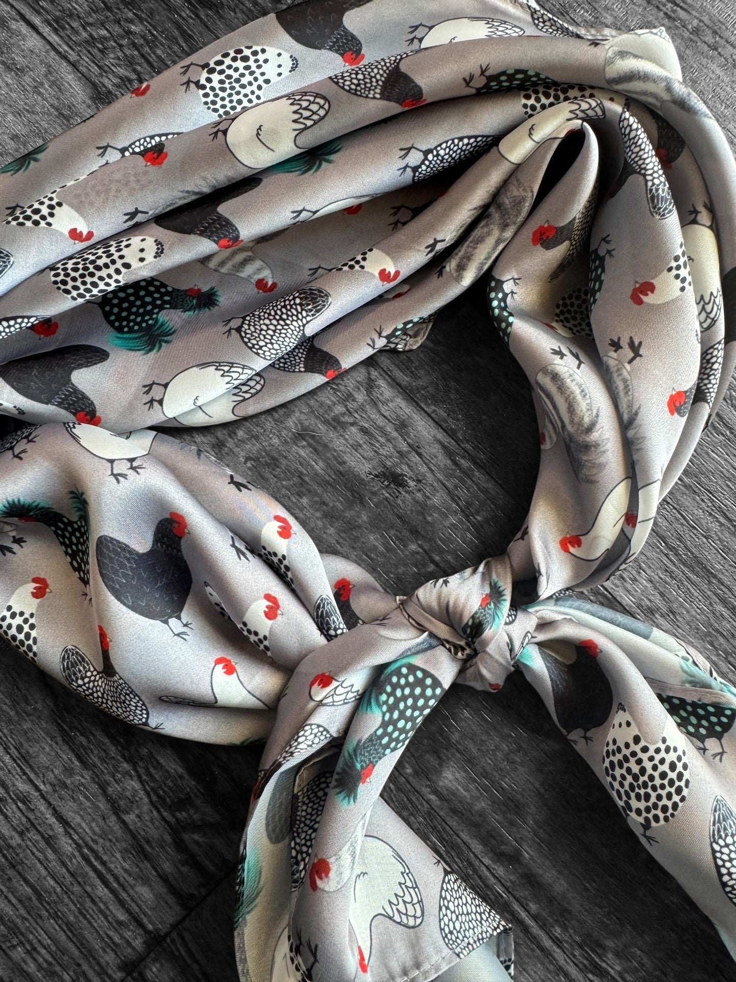 Wild Rag Grey Bold Chickens Western Cowboy Neck Scarf Bandana by Double B Wild Rags