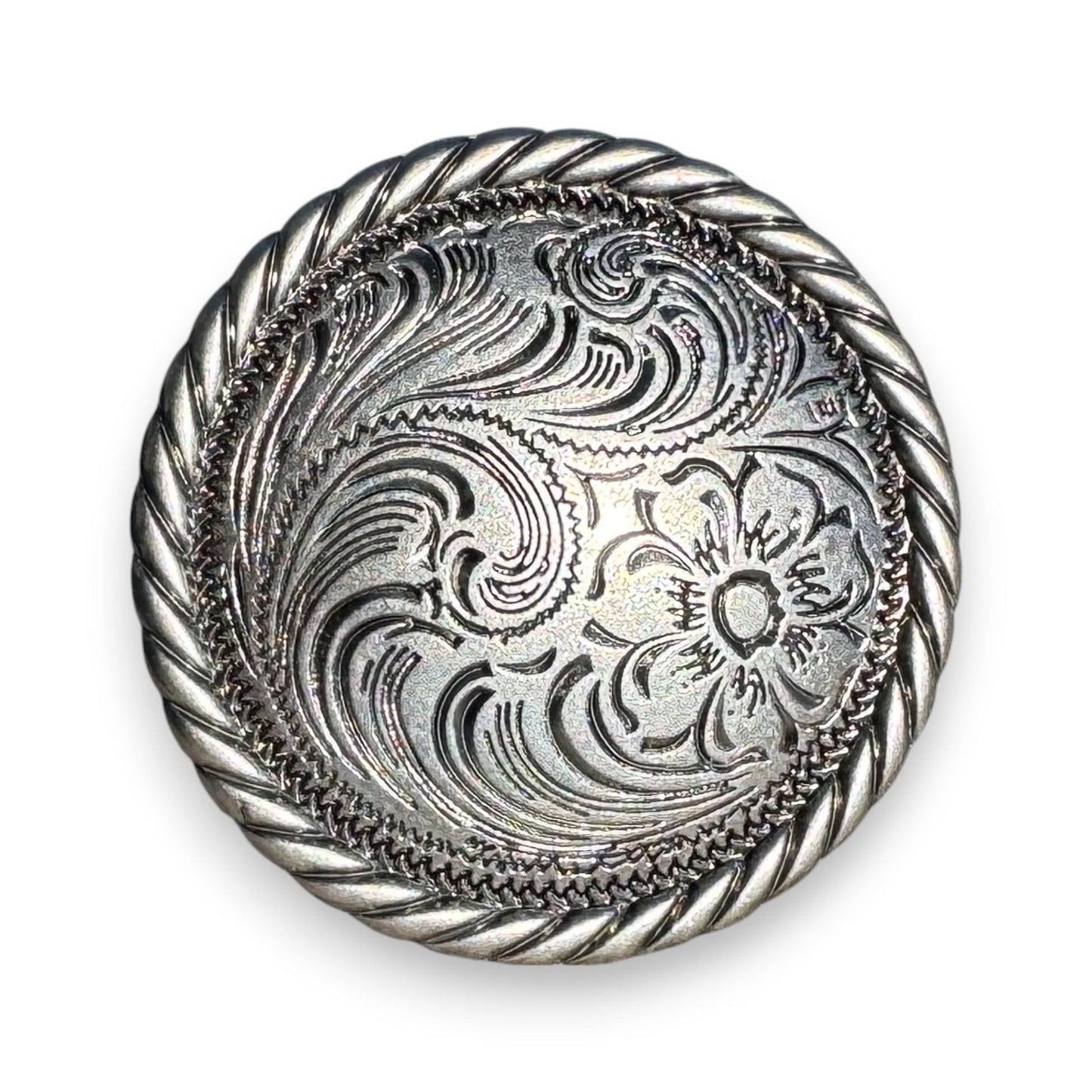 Wild Rag Scarf Slide Antique Silver Cactus, Arrows, or Floral details with rope edge Concho from Double B Wild Rags