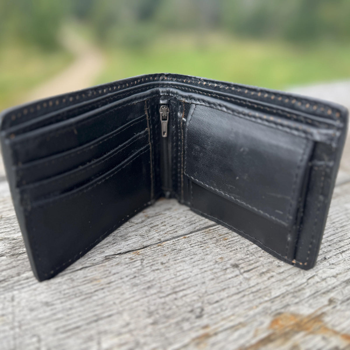 Men’s Western bi-fold wallet with floral designs by Double B Wild Rags