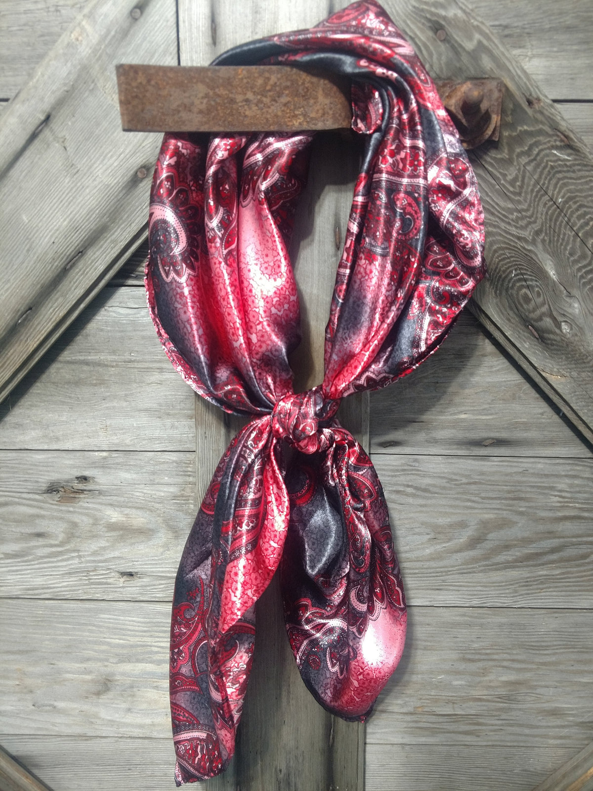 Wild Rag Red and Black Paisley Cowboy Western Neck Scarf Bandanna by Double B Wild Rags