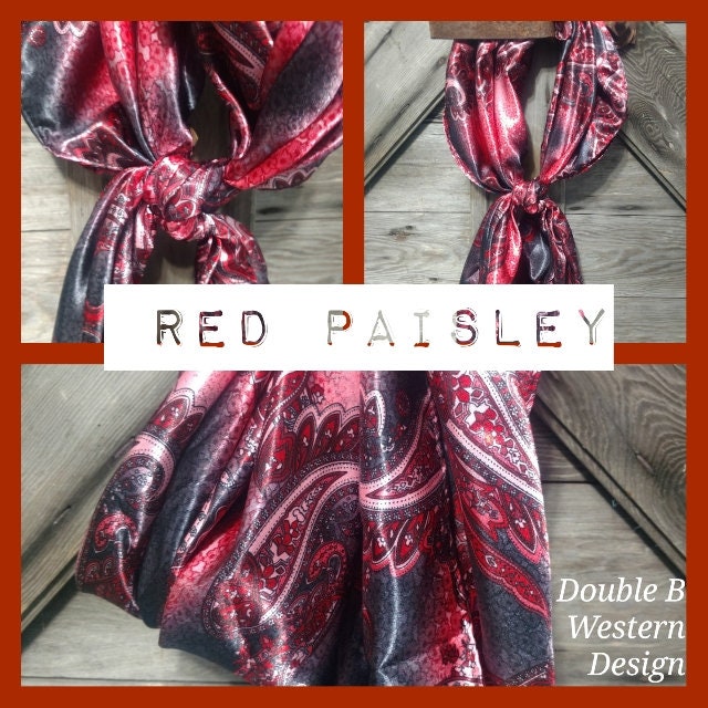 Wild Rag Red and Black Paisley Cowboy Western Neck Scarf Bandanna by Double B Wild Rags