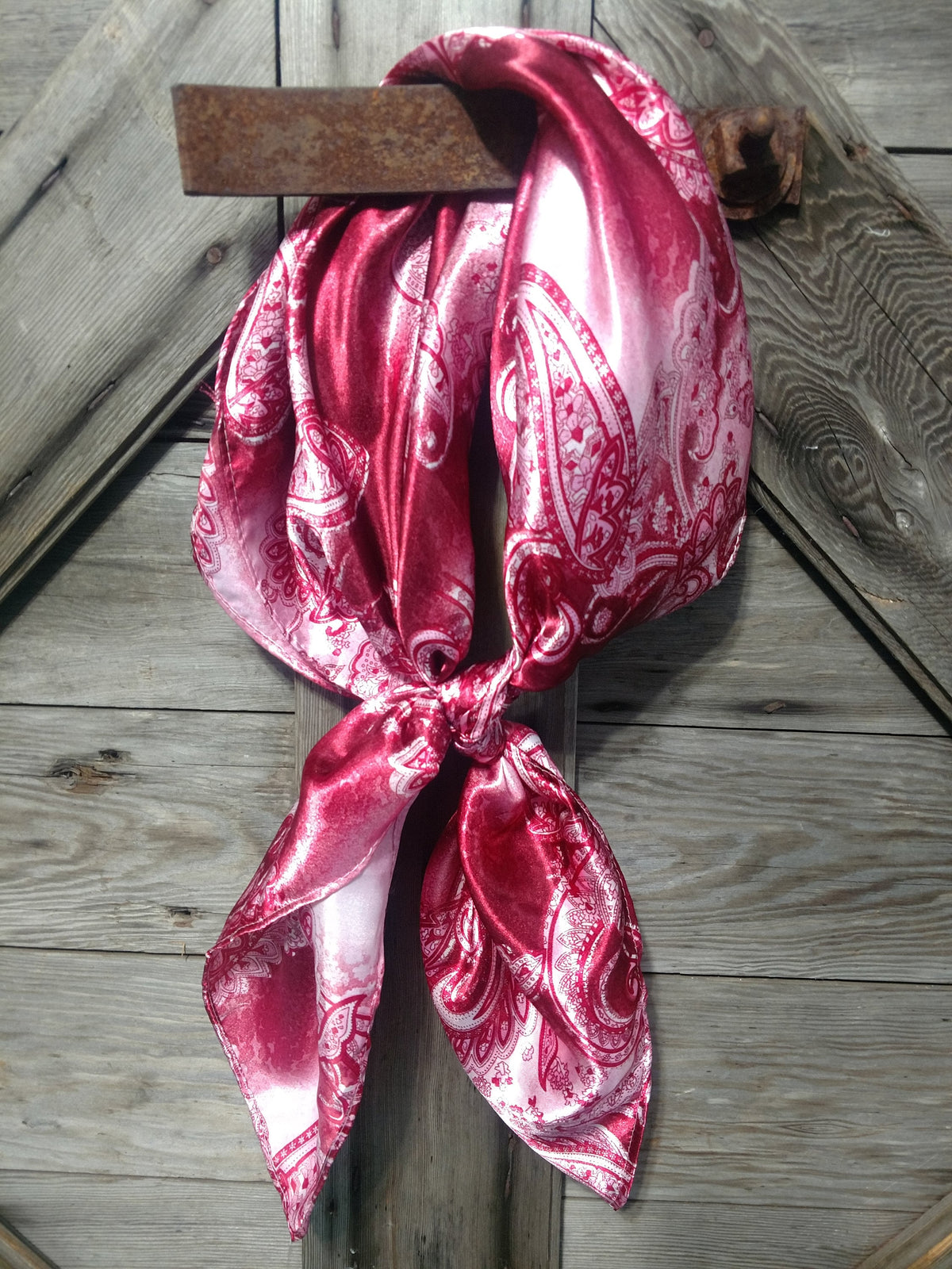 Wild Rag Red and White Paisley Cowboy Western Neck Scarf Bandanna by Double B Wild Rags