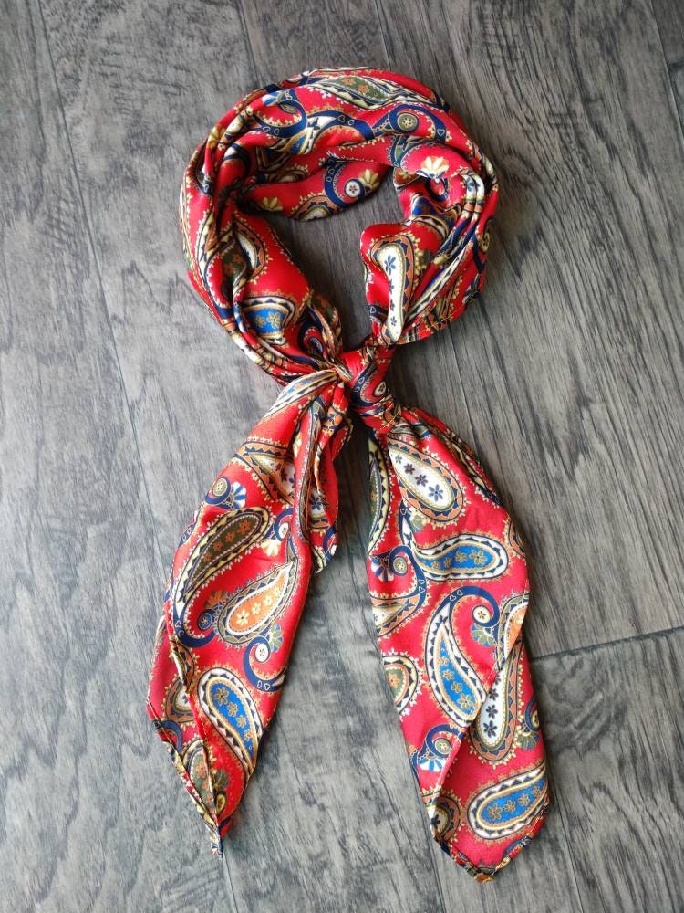 Wild Rag Red Tan Navy Blue Cowboy Western Neck Scarf Bandanna by Double B Wild Rags