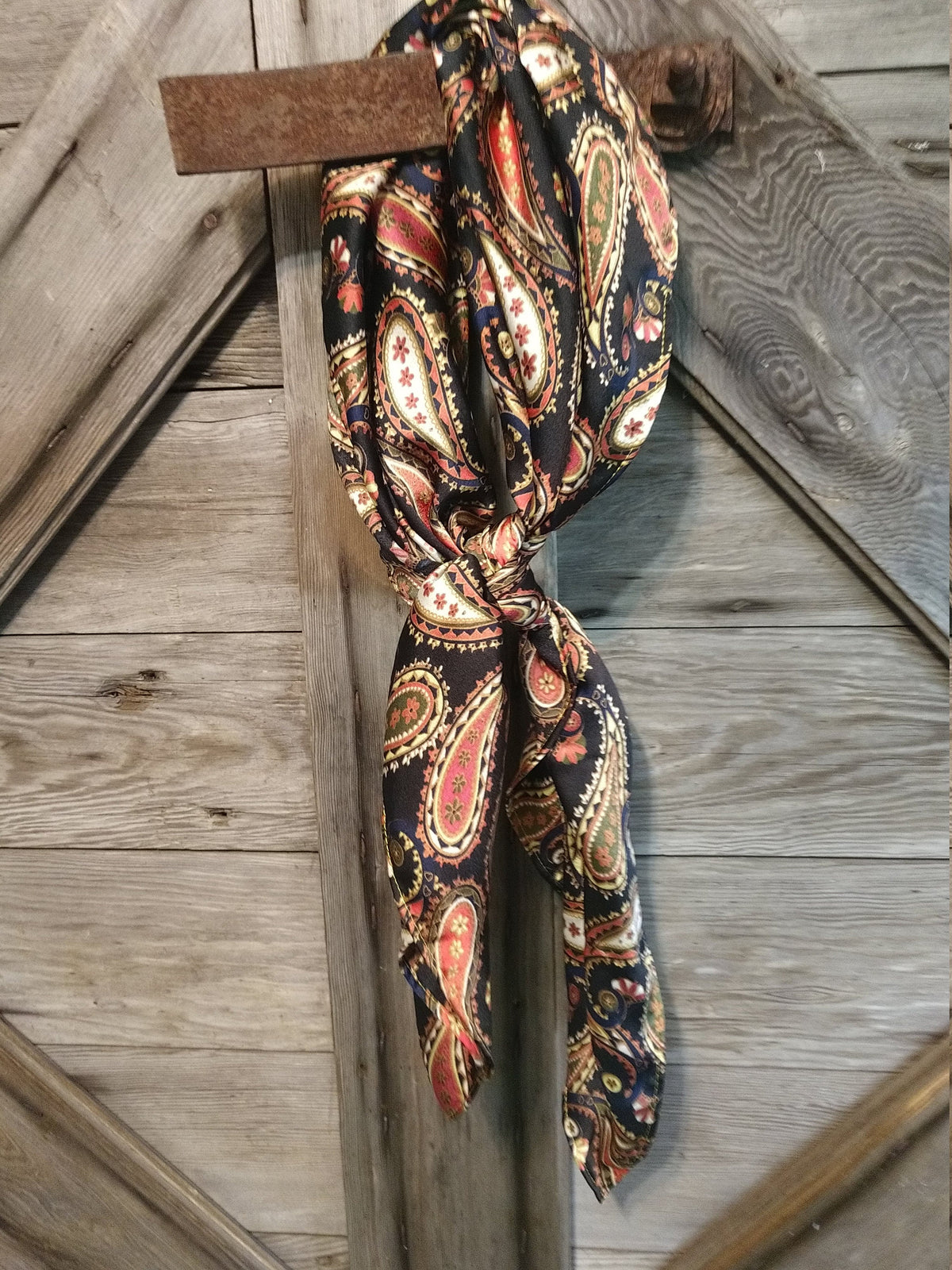 Wild Rag Black Red Navy Blue Paisley Cowboy Western Neck Scarf Bandanna by Double B Wild Rags