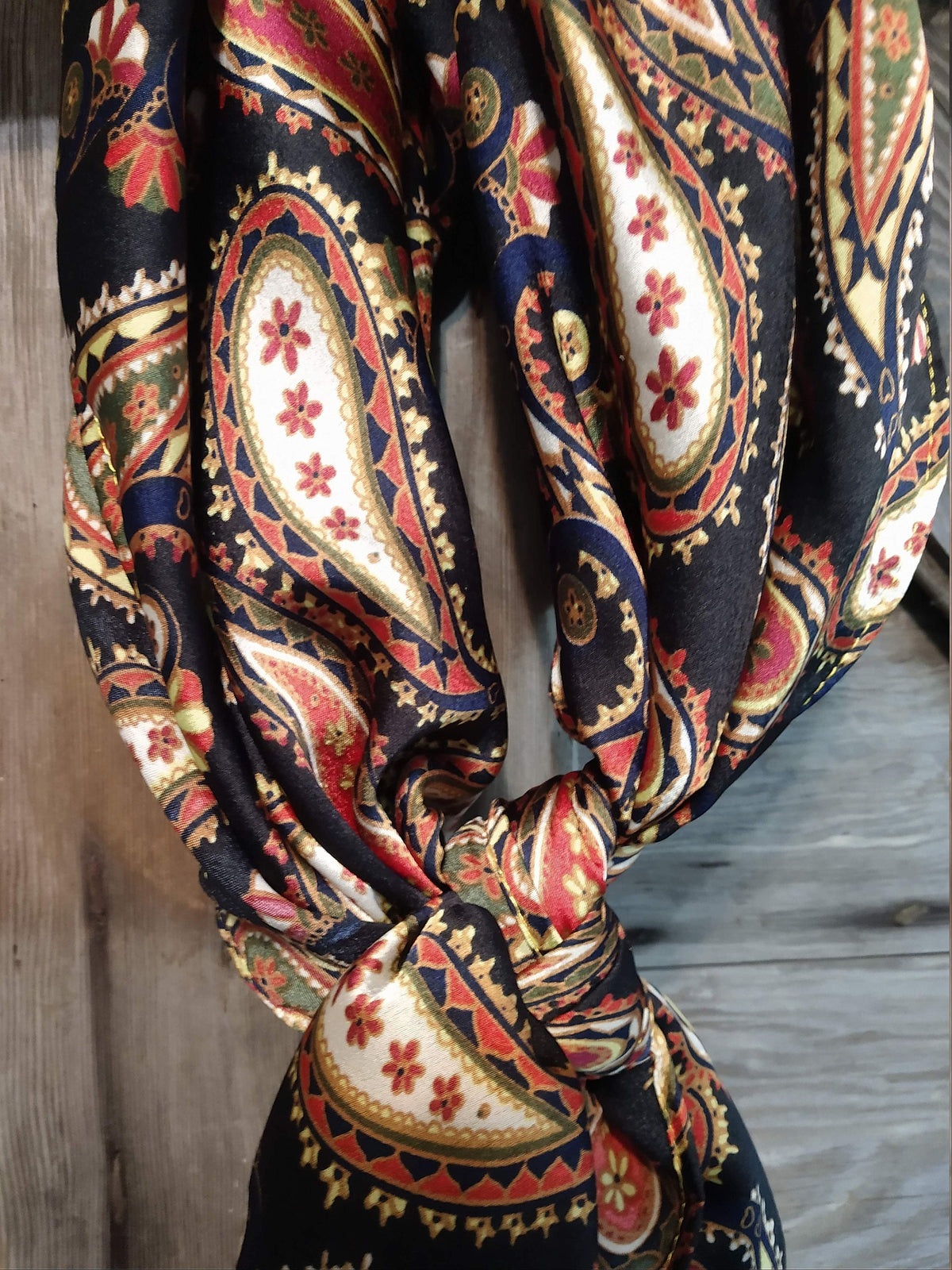 Wild Rag Black Red Navy Blue Paisley Cowboy Western Neck Scarf Bandanna by Double B Wild Rags