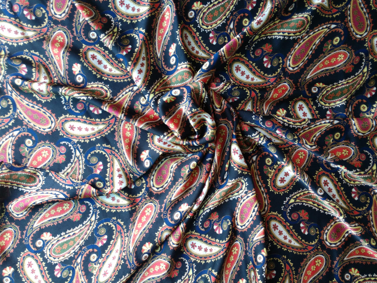 Wild Rag Black Red Navy Blue Paisley Cowboy Western Neck Scarf Bandanna by Double B Wild Rags