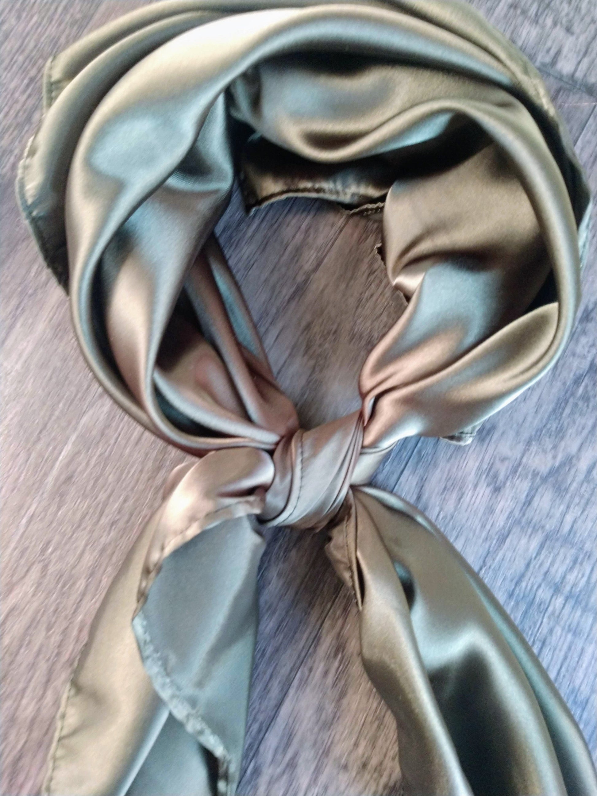 Wild Rag SOLID 213 Olive Green Cowboy Silk Charmeuse Wild Rag Western Neck Scarf Bandanna by Double B Wild Rags