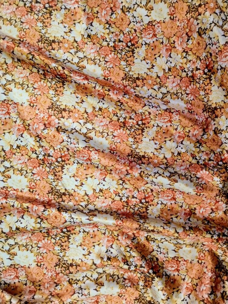 Wild Rag Copper Orange Vintage Floral Print Cowboy Western Neck Scarf Neckerchief Bandanna by Double B Wild Rags
