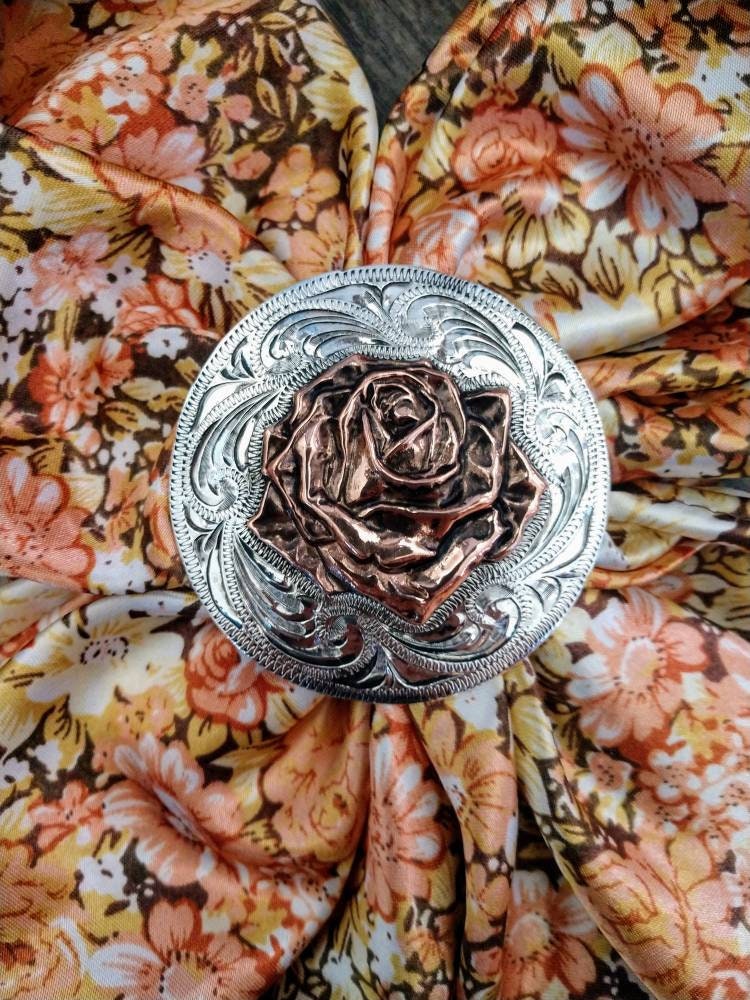 Wild Rag Copper Orange Vintage Floral Print Cowboy Western Neck Scarf Neckerchief Bandanna by Double B Wild Rags