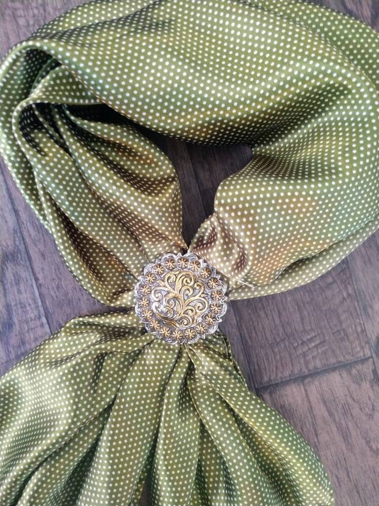 Wild Rag MISC 407 Tiny Pin Polka Dot Green Cowboy Western Neck Scarf Bandanna by Double B Wild Rags