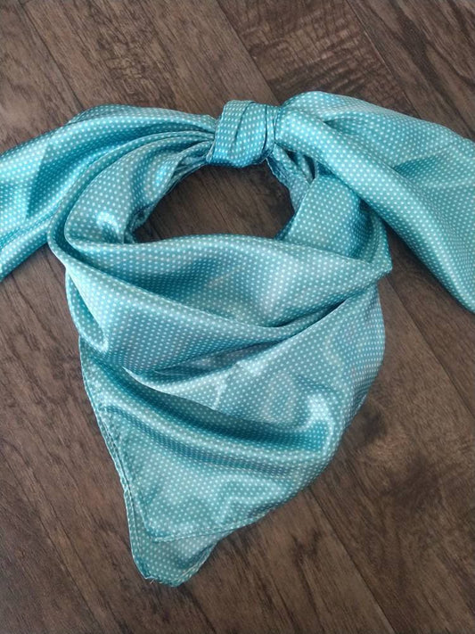 Wild Rag Tiny Pin Polka Dot Light Turquoise Cowboy Western Neck Scarf Bandanna by Double B Wild Rags