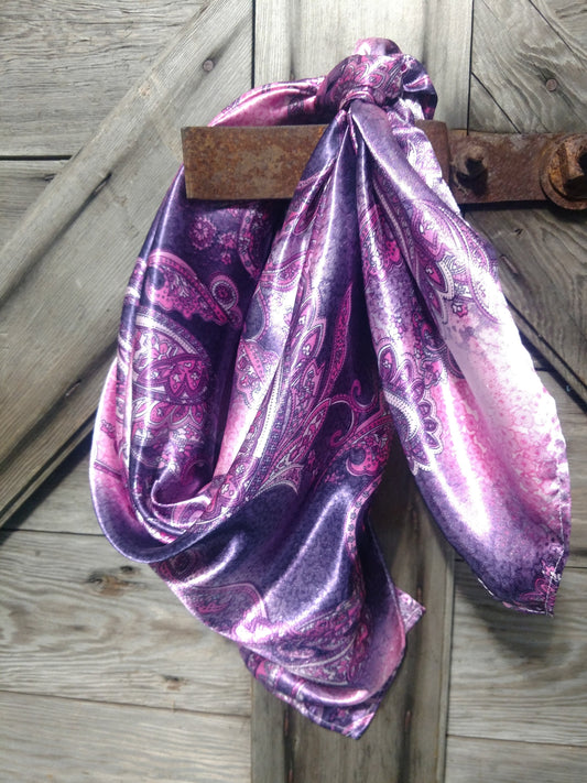 Wild Rag Purple and Pink Paisley New Cowboy Western Neck Scarf Bandanna by Double B Wild Rags