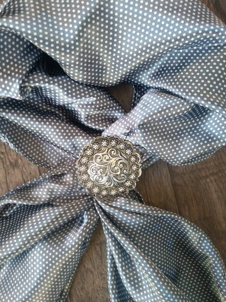 Wild Rag MISC 409 Tiny Pin Polka Dot Grey Cowboy Western Neck Scarf Bandanna by Double B Wild Rags