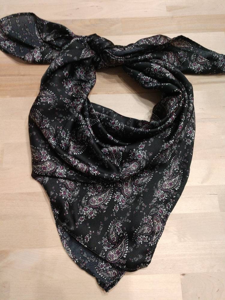 Wild Rag Retro Paisley Black Retro Cowboy Western Neck Scarf Bandanna by Double B Wild Rags