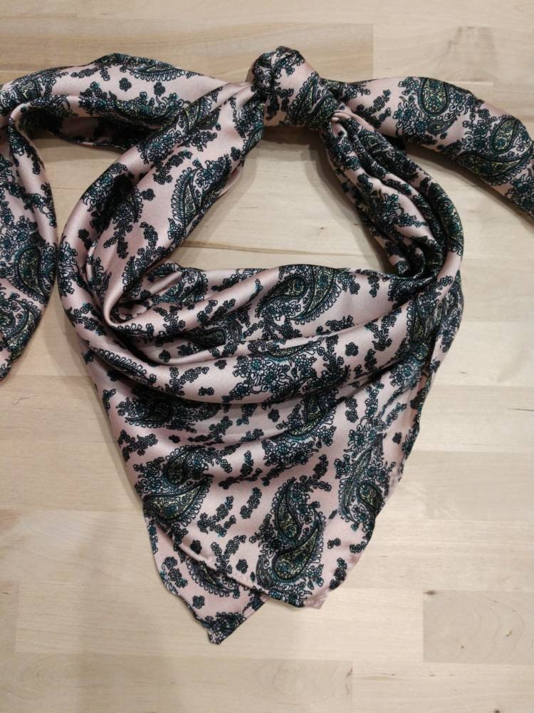 Wild Rag Retro Dusty Rose Pink Paisley Cowboy Western Neck Scarf Bandanna by Double B Wild Rags