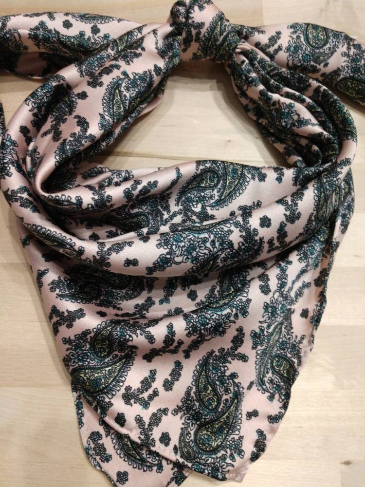 Wild Rag Retro Dusty Rose Pink Paisley Cowboy Western Neck Scarf Bandanna by Double B Wild Rags