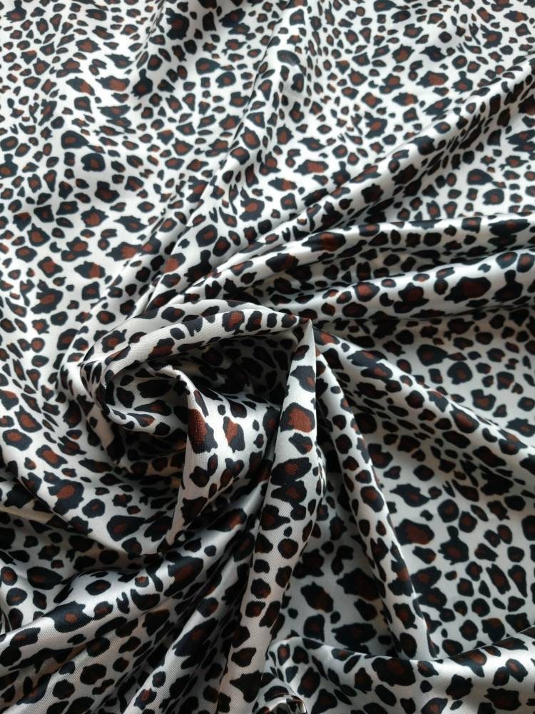 Wild Rag White and Brown small Cheetah print Cowboy Western Neck Scarf Bandanna by Double B Wild Rags