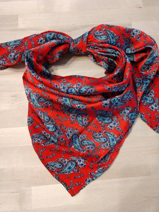 Wild Rag PAISLEY 101 Retro Red Cowboy Western Neck Scarf Bandanna by Double B Wild Rags