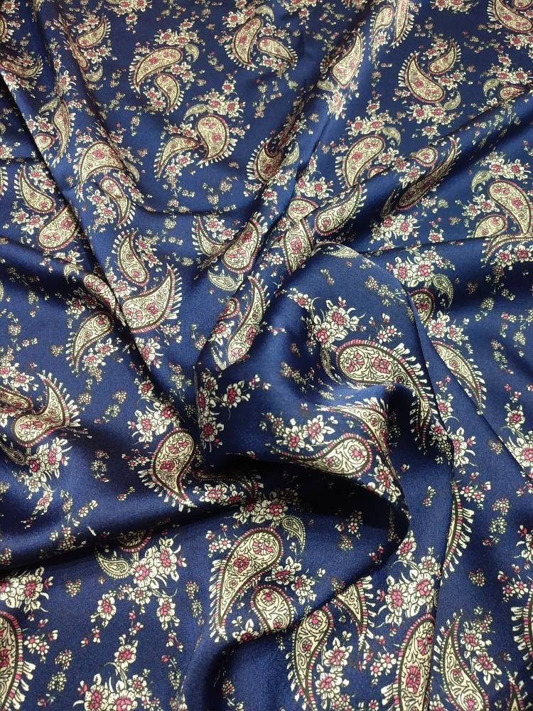 Wild Rag Retro Paisley Navy Blue Cowboy Western Neck Scarf Bandanna by Double B Wild Rags