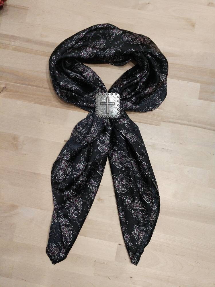 Wild Rag Retro Paisley Black Retro Cowboy Western Neck Scarf Bandanna by Double B Wild Rags