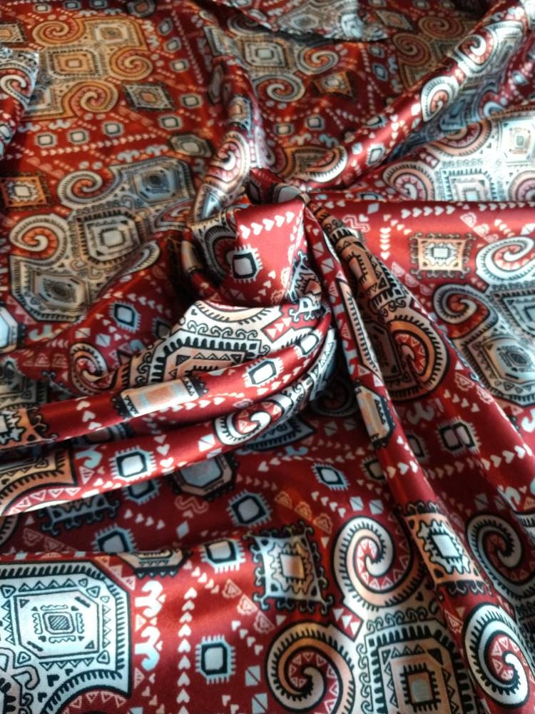 Wild Rag AZTEC 911 Red Mayan Tribal Print Western Cowboy Neck Scarf Bandana by Double B Wild Rags