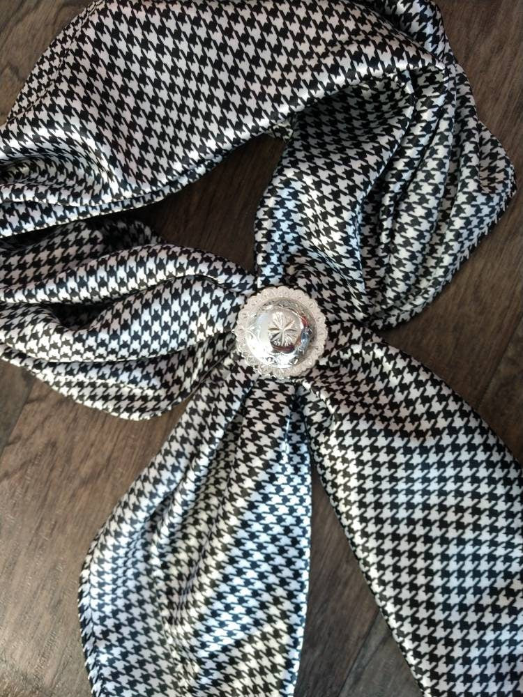 Wild Rag Black and White Gingham Houndstooth Cowboy Western Neck Scarf Bandanna by Double B Wild Rags