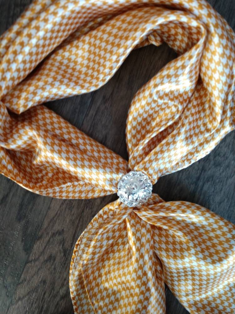Wild Rag Mustard Yellow and White Gingham Houndstooth Cowboy Western Neck Scarf Bandanna by Double B Wild Rags