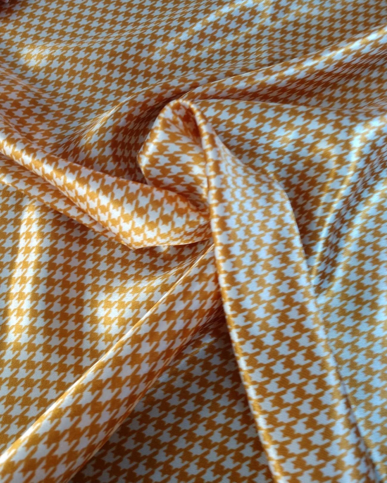 Wild Rag Mustard Yellow and White Gingham Houndstooth Cowboy Western Neck Scarf Bandanna by Double B Wild Rags