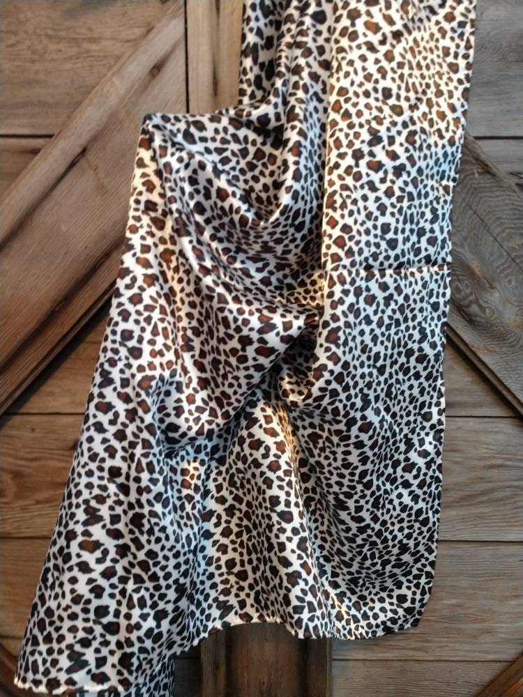 Wild Rag White and Brown small Cheetah print Cowboy Western Neck Scarf Bandanna by Double B Wild Rags