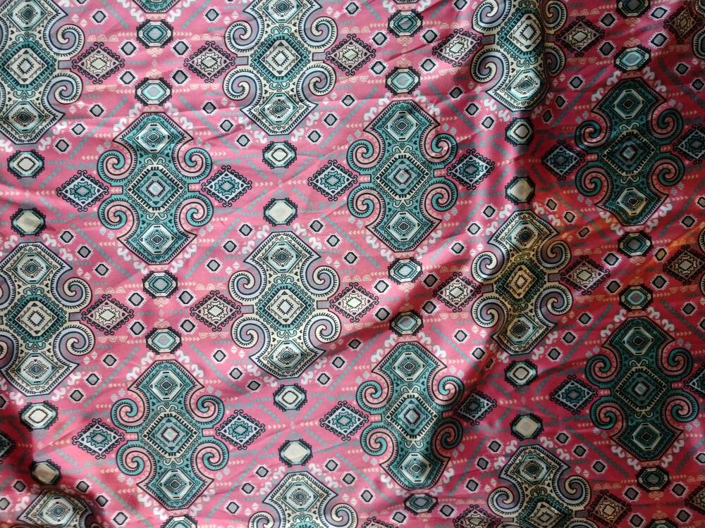 Wild Rag Pink Mayan Aztec Tribal Print Western Cowboy Neck Scarf Bandana by Double B Wild Rags
