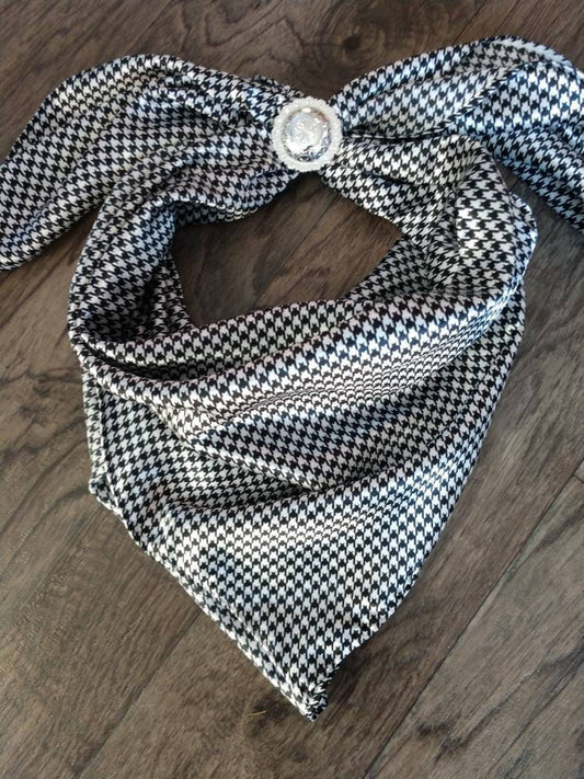 Wild Rag Black and White Gingham Houndstooth Cowboy Western Neck Scarf Bandanna by Double B Wild Rags