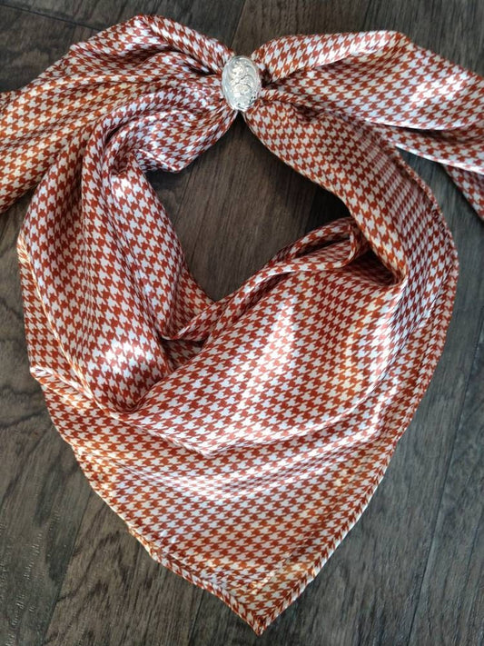 Wild Rag Bronze Brown and White Gingham Houndstooth Cowboy Western Neck Scarf Bandanna by Double B Wild Rags
