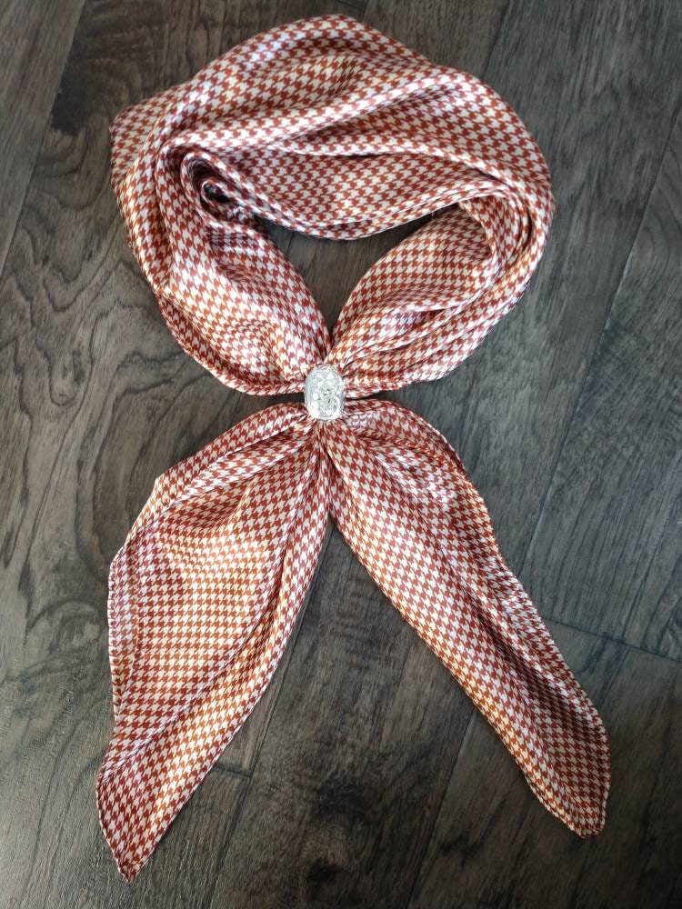 Wild Rag Bronze Brown and White Gingham Houndstooth Cowboy Western Neck Scarf Bandanna by Double B Wild Rags