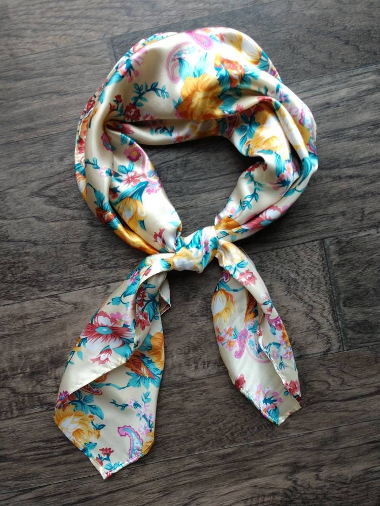 Wild Rag Orange and Turquoise Paisley Floral Cowboy Western Neck Scarf Bandanna by Double B Wild Rags