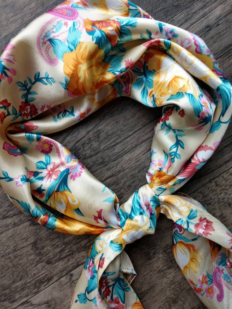 Wild Rag Orange and Turquoise Paisley Floral Cowboy Western Neck Scarf Bandanna by Double B Wild Rags