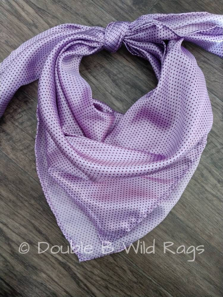 Wild Rag Lilac purple with purple Tiny Polka Dot Cowboy Western Neck Scarf Bandanna by Double B Wild Rags