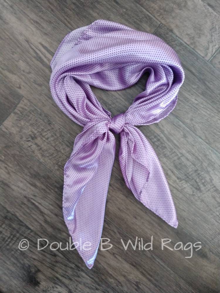 Wild Rag Lilac purple with purple Tiny Polka Dot Cowboy Western Neck Scarf Bandanna by Double B Wild Rags