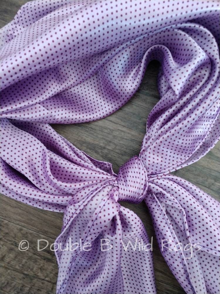 Wild Rag Lilac purple with purple Tiny Polka Dot Cowboy Western Neck Scarf Bandanna by Double B Wild Rags