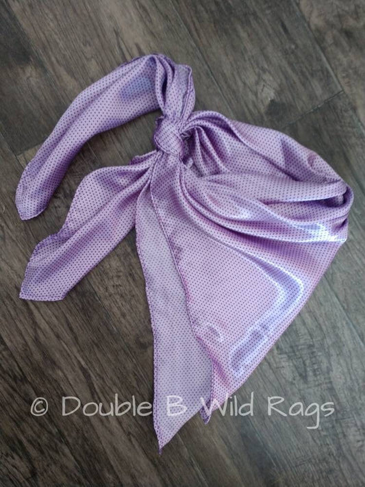 Wild Rag Lilac purple with purple Tiny Polka Dot Cowboy Western Neck Scarf Bandanna by Double B Wild Rags