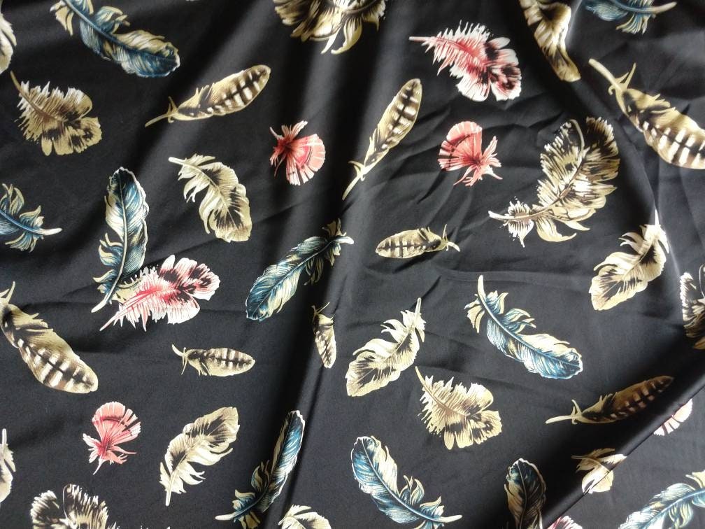 Wild Rag Black Multi Feather Print Western Cowboy Neck Scarf Bandana by Double B Wild Rags