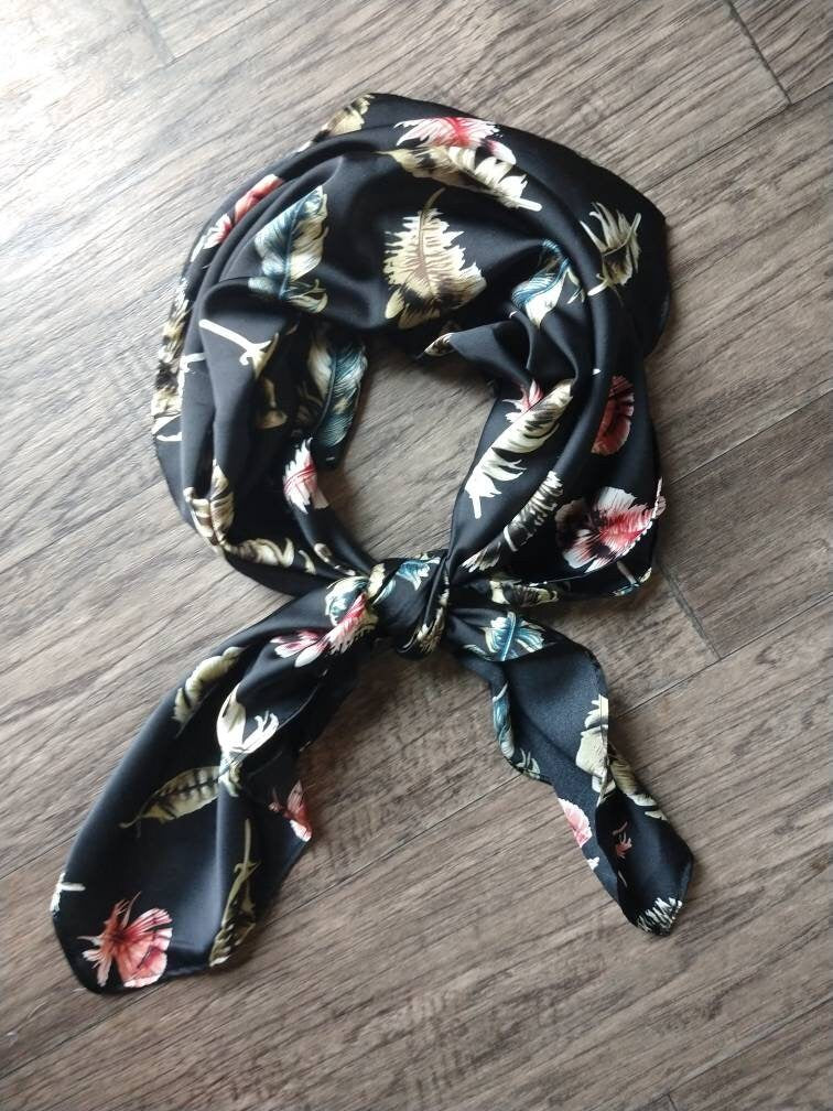 Wild Rag Black Multi Feather Print Western Cowboy Neck Scarf Bandana by Double B Wild Rags
