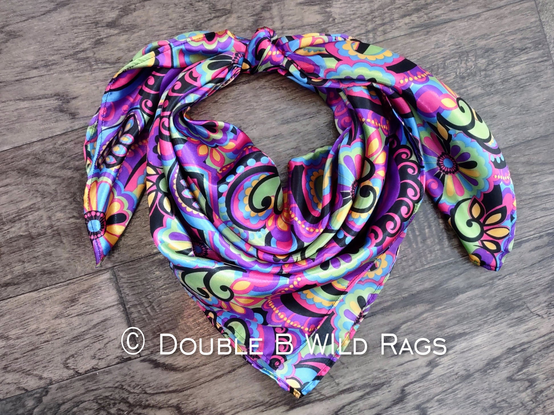 Wild Rag PAISLEY 118 Old School Hippie Purple Cowboy Western Neck Scarf Bandanna by Double B Wild Rags