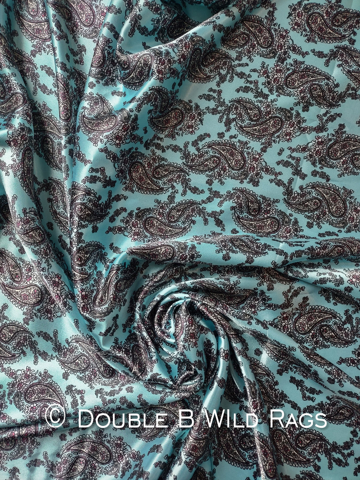 Wild Rag Retro Paisley Turquoise Light Blue Cowboy Western Neck Scarf Bandanna by Double B Wild Rags