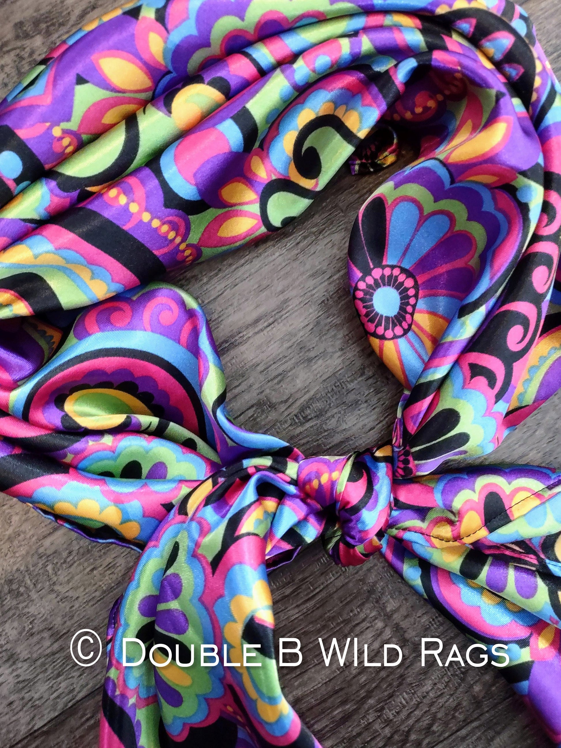 Wild Rag PAISLEY 118 Old School Hippie Purple Cowboy Western Neck Scarf Bandanna by Double B Wild Rags