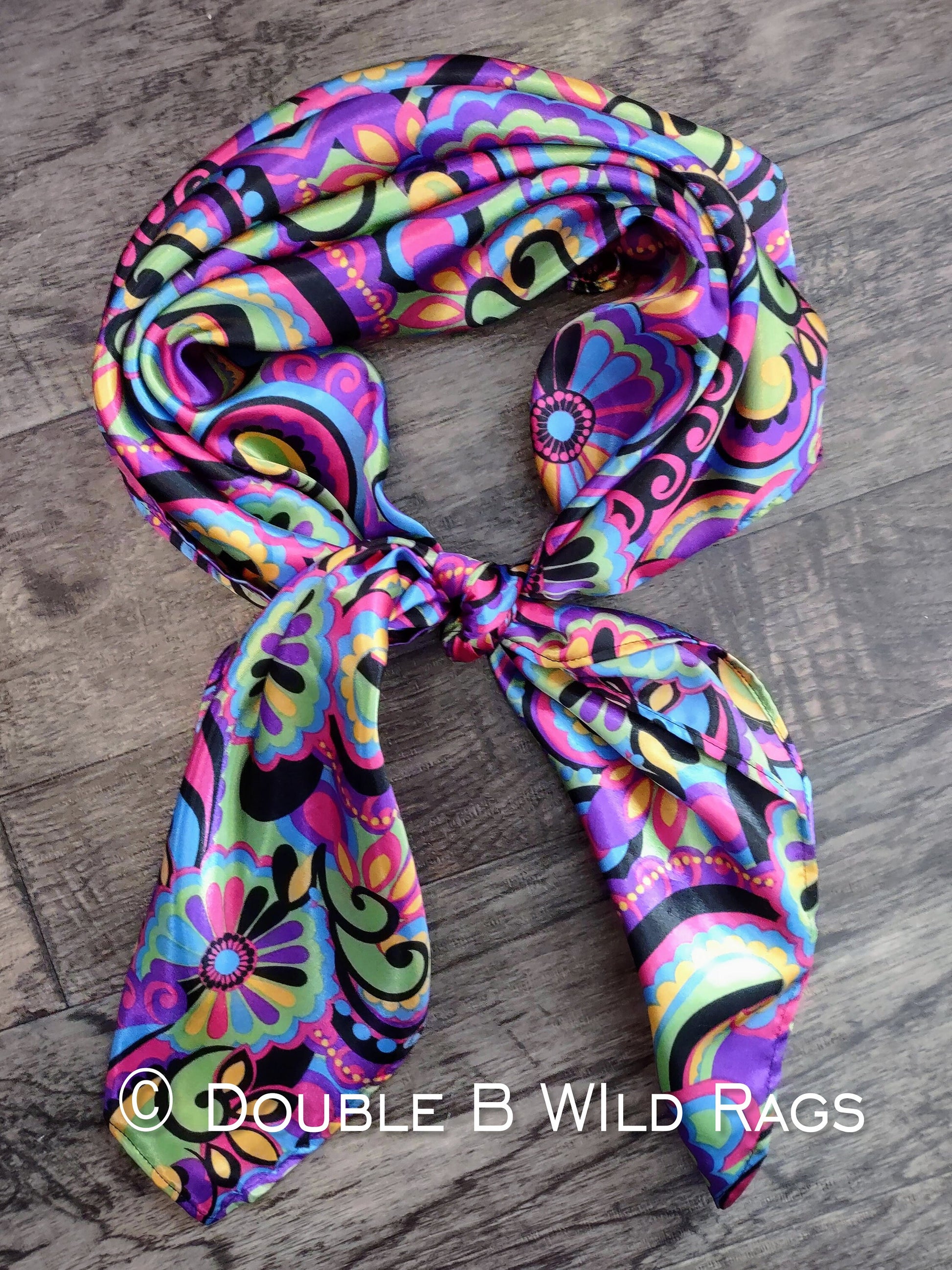 Wild Rag PAISLEY 118 Old School Hippie Purple Cowboy Western Neck Scarf Bandanna by Double B Wild Rags