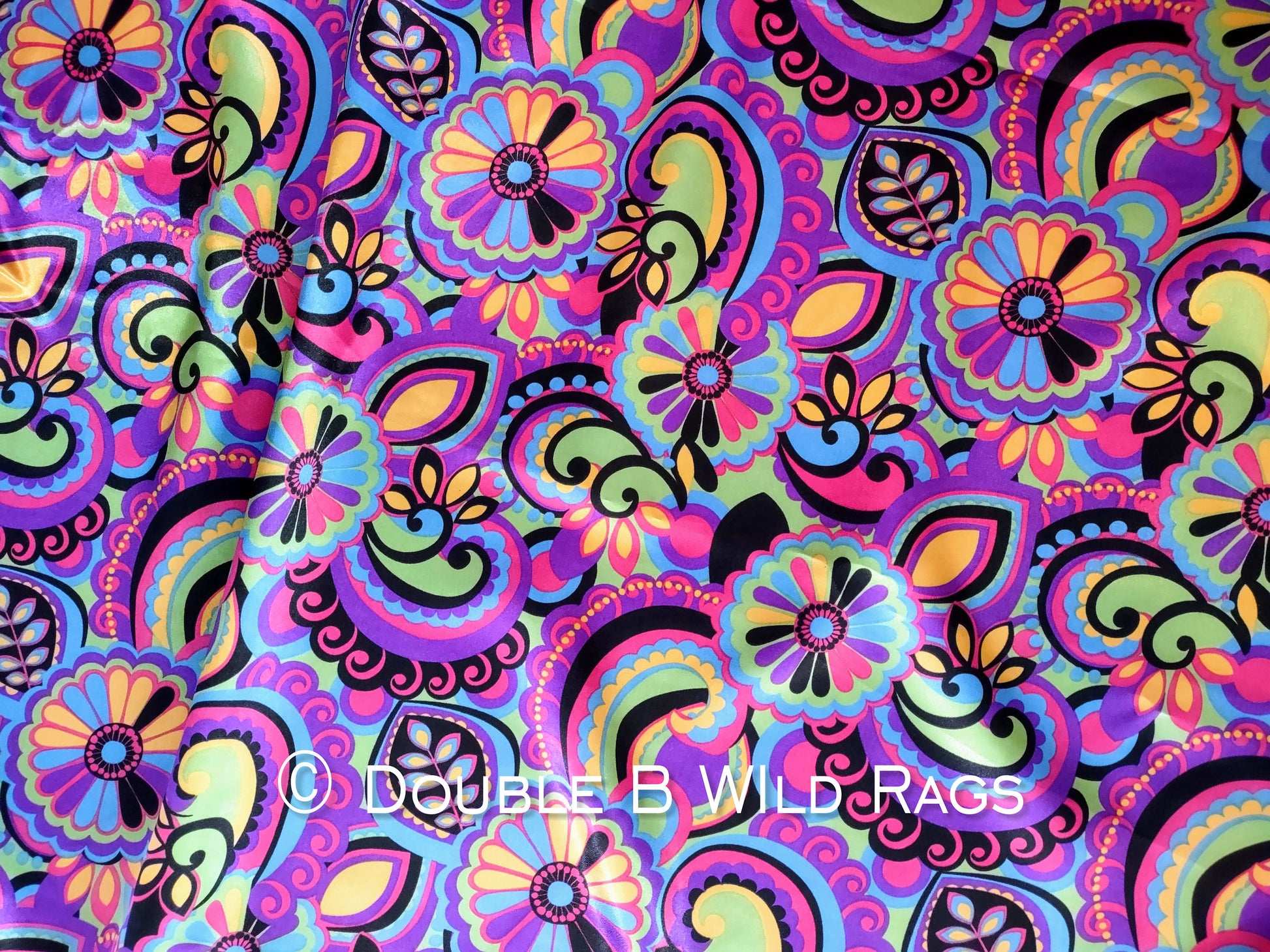 Wild Rag PAISLEY 118 Old School Hippie Purple Cowboy Western Neck Scarf Bandanna by Double B Wild Rags
