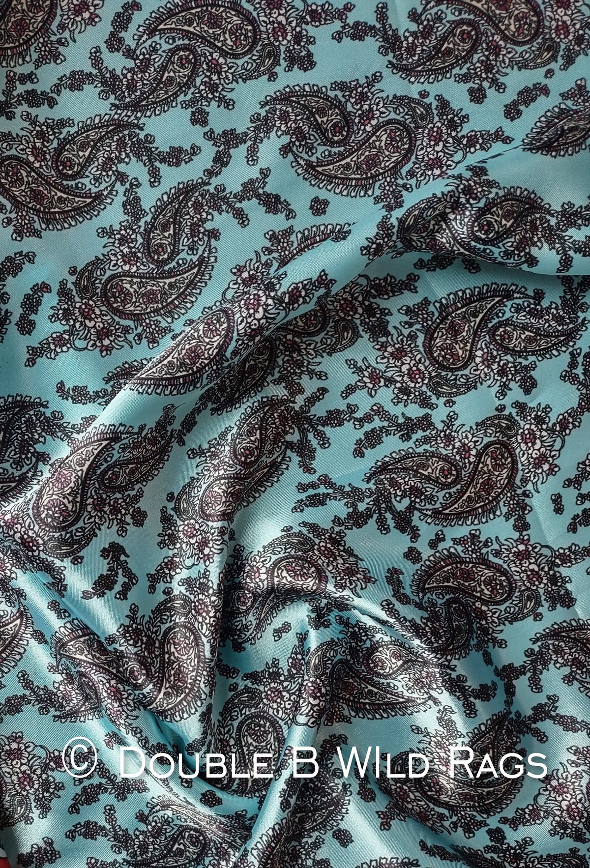 Wild Rag Retro Paisley Turquoise Light Blue Cowboy Western Neck Scarf Bandanna by Double B Wild Rags