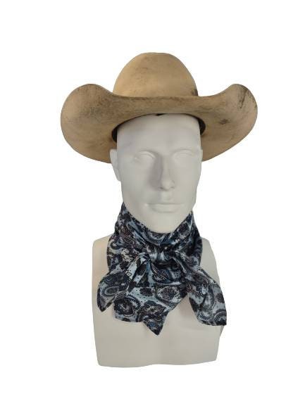 Wild Rag PAISLEY 125 Light Blue Paisley Cowboy Western Neck Scarf Bandanna by Double B Wild Rags
